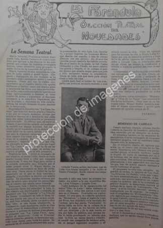 AFICHE ANTIGUO 1912 EL ACTOR ALFREDO VARELA Y OTROS