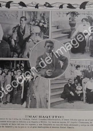 AFICHE ANTIGUO TORERO RAFAEL GONZALEZ. MACHAQUITO. 1912