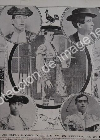 AFICHE ANTIGUO TORERO JOSELITO GOMEZ TOMA ALTERNATIVA 1912