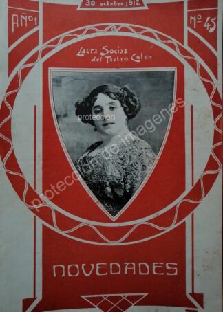 PORTADA ANTIGUA 1912 ACTRIZ. LAURA SOCIAS EN MEXICO