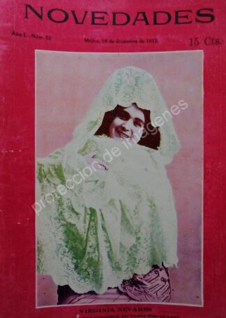 PORTADA ANTIGUA ORIGINAL 1912 LA ACTRIZ. VIRGINIA NEVARES