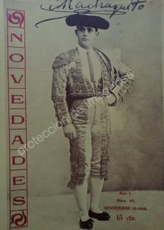 PORTADA ANTIGUA 1912 TORERO. RAFAEL GONZALES "MACHAQUITO"