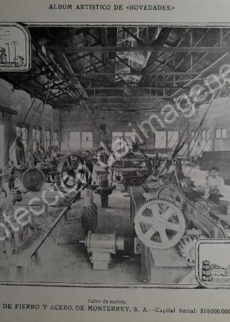 CARTEL ANTIGUO CIA. FUNDIDORA MONTERREY 1912 TALLERES
