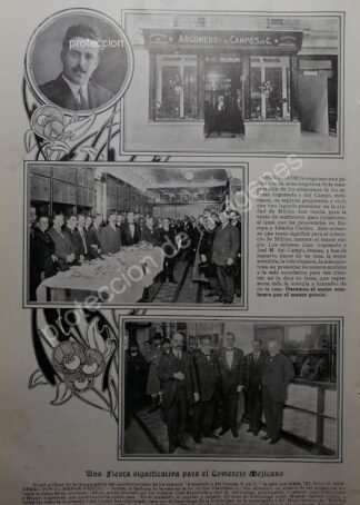 CARTEL ANTIGUO TIENDA DE SOMBREROS ARGOMEDO Y DEL CAMPO 1912