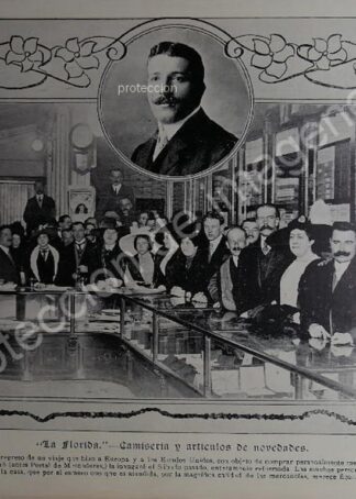 CARTEL ANTIGUO ORIGINAL CAMISERIA LA FLORIDA 1912