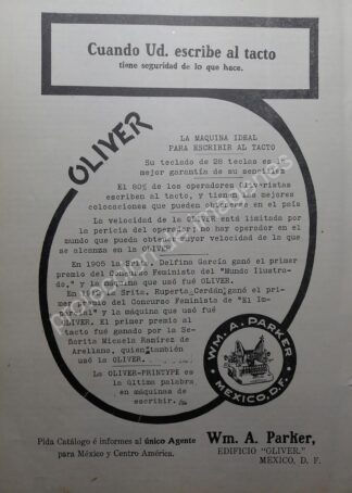 CARTEL ANTIGUO ORIGINAL MAQUINA DE ESCRIBIR OLIVER 1912