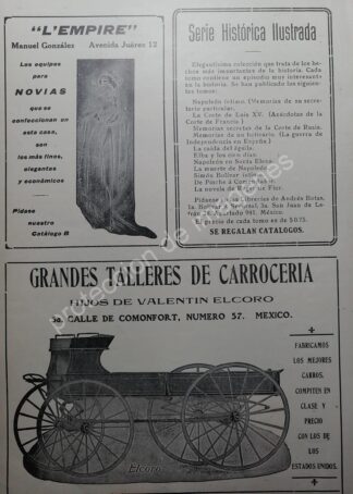 PUBLICIDAD ANTIGUA, CARRETAS ELCORO 1912 Y MAS