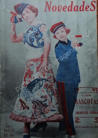 PORTADA ANTIGUA 1912 ACTORES, MASCOTAS DE TEATRO