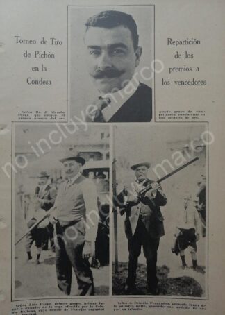 AFICHE ANTIGUO 1920 TORNEO DE TIRO EN LA COL. CONDESA