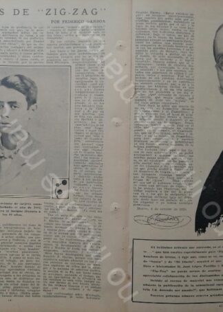 AFICHE ANTIGUO 1920 ENTREVISTA A FEDERICO GAMBOA /ESCRITORES