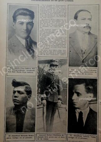 AFICHE ANTIGUO 1920 JUICIO POR ASESINATO DE MADERO Y PINO SUAREZ