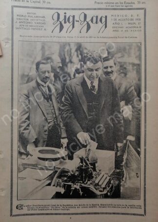 AFICHE ANTIGUO. 1921 ADOLFO DE LA HUERTA VOTANDO.