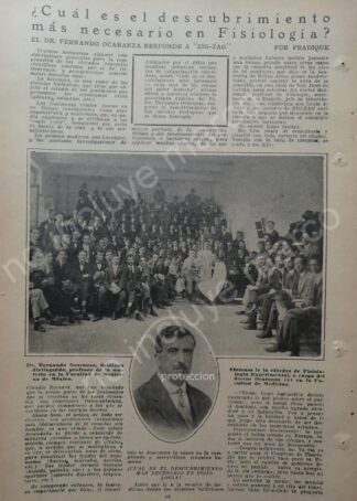 AFICHE ANTIGUO. 1921 ENTREVISTA AL DR. FERNANDO OCARANZA
