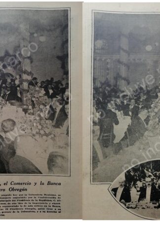 AFICHE ANTIGUO. 1921 BANQUETE EN HONOR A ALVARO OBREGON
