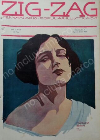 PORTADA ANTIGUA 1920 FRANCESCA BERTINI DIBUJO ANTONIO VARGAS
