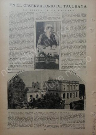 AFICHE ANTIGUO. 1920 JOAQUIN GALLO, OBSERVATORIO DE TACUBAYA