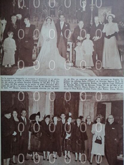 AFICHE ANTIGUO 1951 BODA DE. CELIA DEL RIO CABRERA DE RIOS - Image 2