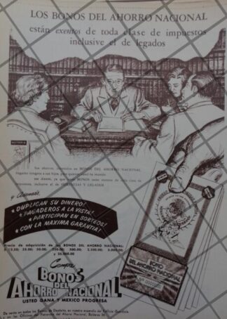 CARTEL ANTIGUO LANZAN BONOS DEL AHORRO NACIONAL 1951