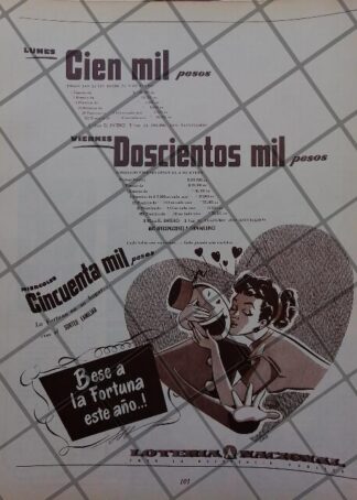 CARTEL ANTIGUO LOTERIA NACIONAL 1951 /168