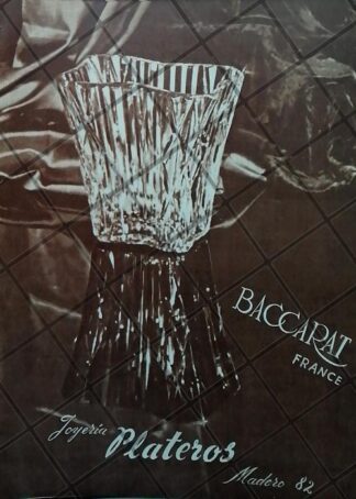 CARTEL ANTIGUO CRISTAL BACCARAT JOYERIA PLATEROS /878