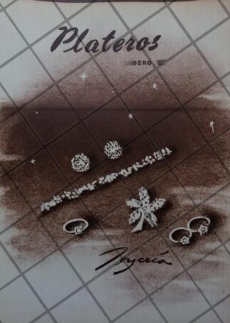 CARTEL PUBLICITARIO ANTIGUO JOYERIA PLATEROS 1951 /877