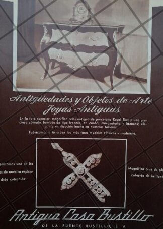 CARTEL ANTIGUO JOYERIA DE LA FUENTE BUSTILLO 1951 /872