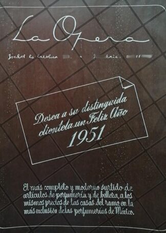 CARTEL ANTIGUO JOYERIA LA OPERA 1951 /870