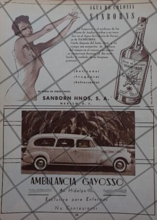 CARTEL ANTIGUO AMBULANCIAS GAYOSSO  Y OTROS 1951/867