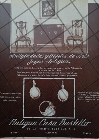 CARTEL ANTIGUO TIENDA JOYERIA DE LA FUENTE BUSTILLO 1951 /858