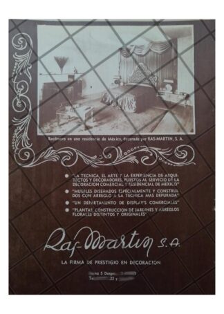 CARTEL ANTIGUO TIENDA MUEBLERIA RAS MARTIN 1951 /853
