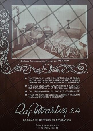 CARTEL ANTIGUO TIENDA DE MUEBLES RAS-MARTIN 1951 /849