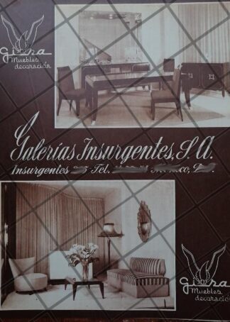 CARTEL ANTIGUO TIENDA GALERIA INSURGENTES S.A 1951 /846