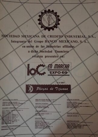 AFICHE RETRO EXPO 69 COMNVENCION INDUSTRIAL PLAYAS DEL CARMEN