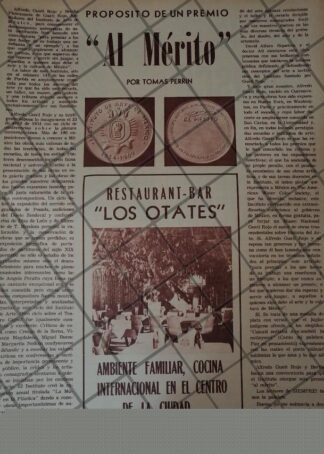 CARTEL RETRO ORIGINAL. RESTAURANT LOS OTATES, TUXPAN, Y MAS 1969