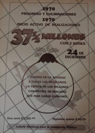CARTEL ANTIGUO LOTERIA NACIONAL 1970 /173