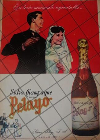 CARTEL PUBLICIDAD ANTIGUA SIDRA PELAYO 1959 -617