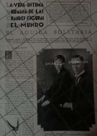 AFICHE ANTIGUO. AVIADOR CHARLES LINDBERG Y SU VIDA 1928