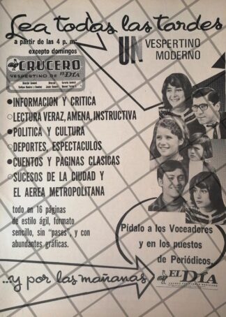AFICHE RETRO ORIGINAL. PERIODICO CRUCERO VERSPERTINO 1970 /2