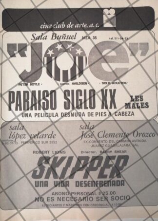 AFICHE ANTIGUO. CINE CLUB DE ARTE A.C. 1971 /2