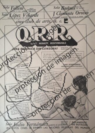 AFICHE ANTIGUO. PELICULA. Q.R.R. QUIEN RESULTE RESPONSABLE. 1971