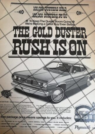 CARTEL RETRO AUTOS PLYMOUTH GOLD DUSTER 1970 -1088