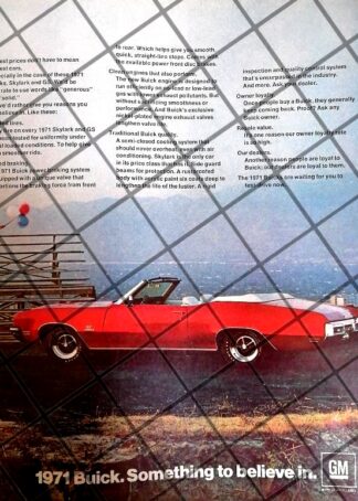 CARTEL RETRO AUTOS BUICK GS 1971 -1080 /RARO