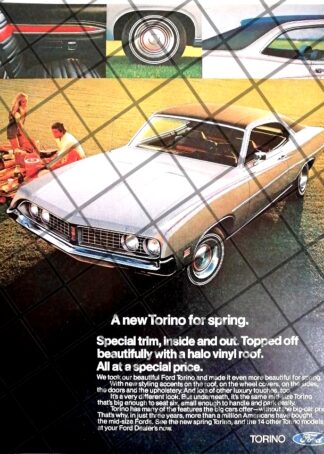 CARTEL RETRO AUTOS FORD TORINO 1971 -1079