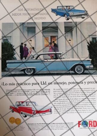 CARTEL RETRO AUTOS FORD FAIRLANE 500 1959 -1076