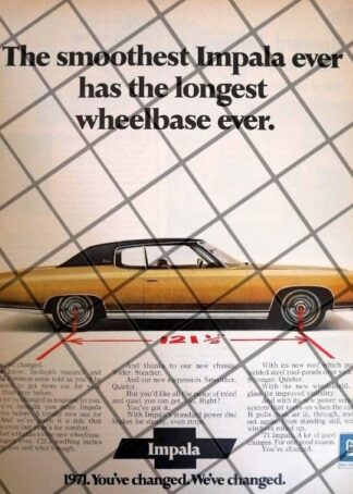 CARTEL RETRO AUTOS CHEVROLET IMPALA 1971 -1070