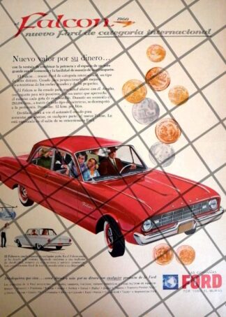 AFICHE RETRO ORIGINAL AUTOS FORD FALCON 1964 -1065