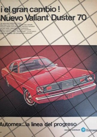 AFICHE RETRO ORIGINAL AUTOS DODGE VALIANT DUSTER 1970 -1064