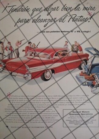 AFICHE RETRO ORIGINAL AUTOS PONTIAC STRATO STREAK V8 1957 -1040