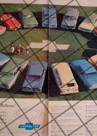 AFICHE RETRO ORIGINAL AUTOS CHEVROLET MODELOS DE 1969 -1039