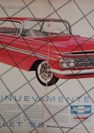 AFICHE RETRO ORIGINAL AUTOS CHEVROLET IMPALA 1959 /1034